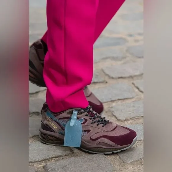 Louis Vuitton Maroon and Aqua Sneakers